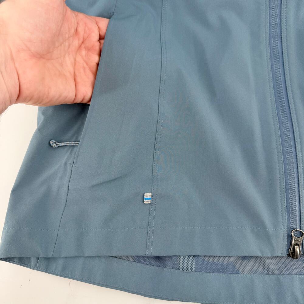 KÜHL Stretch Voyagr Rain Jacket Dusty Blue, Waterproof Hooded Anorak, Women's L - Picture 13 of 16
